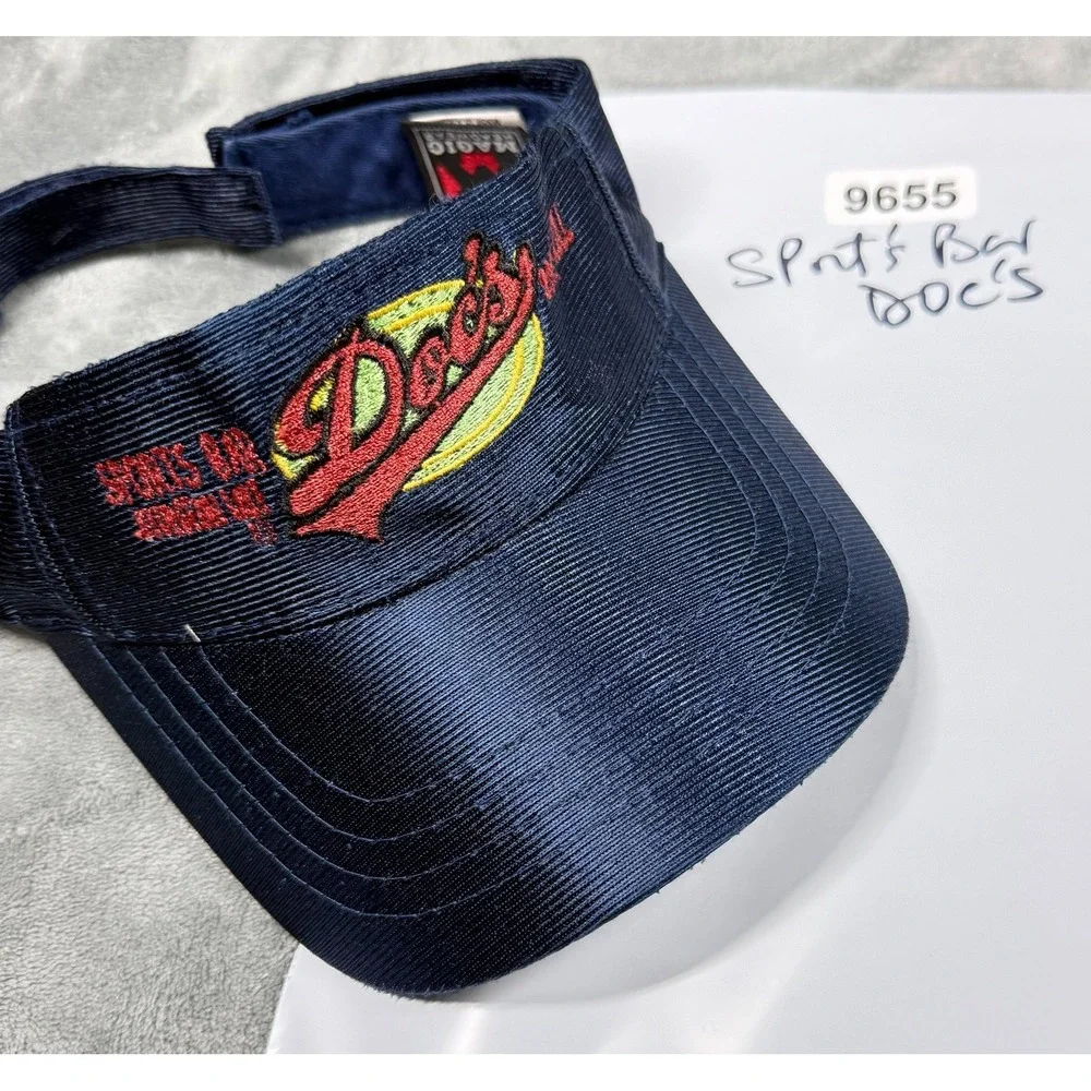 Docs Sports Bar Rock and Roll Visor Hat Snapback Navy Corduroy